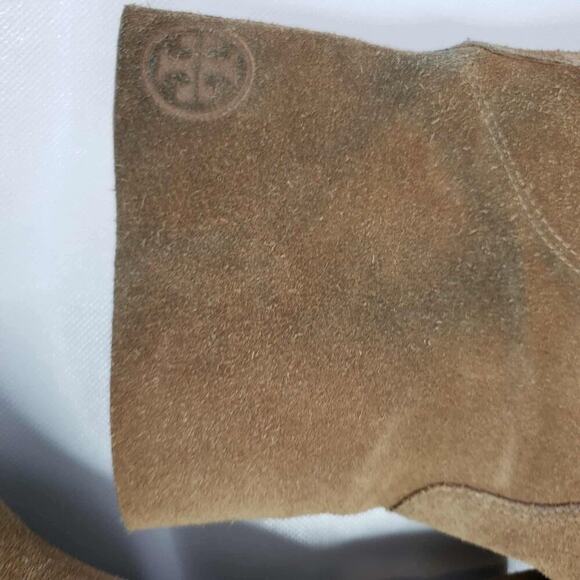 Tory Burch Womens Green Brown Suede Block Heel Ankle Boots Booties Size 7 - Picture 6 of 11